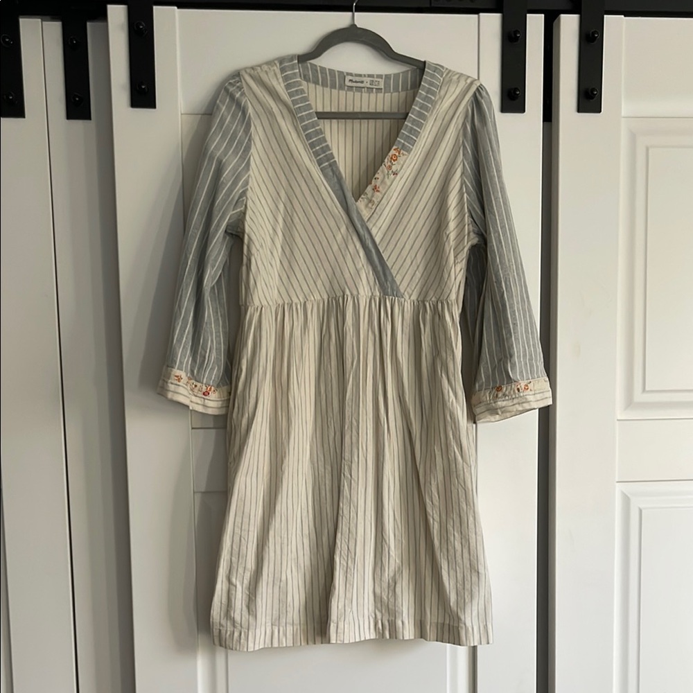 Madewell The Denim Project UNICORN Dress in Gray and Cream